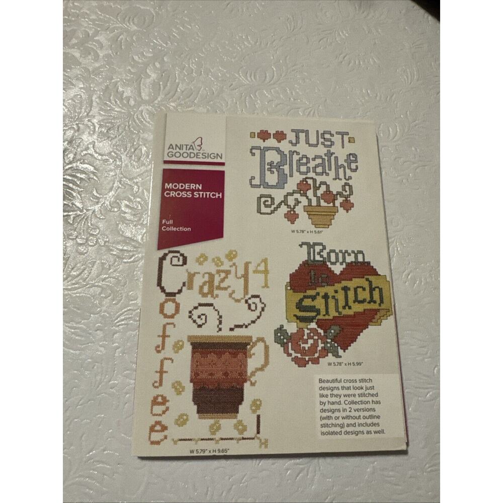 Anita Goodesign Machine Embroidery Designs CD Modern Cross Stitch Collection EUC